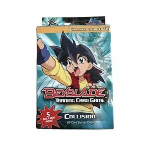 2003 Beyblade Trading Card Game Collision Starter 1 Starter Deck 60 Cards 5 Foil